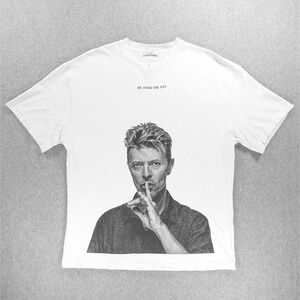 Ih Nom Uh Nit Paris David Bowie Graphic T-Shirt Cream Distressed‎ Mens XL 22x29